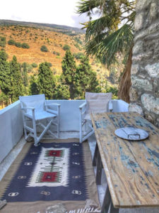 les maisons de claire à Andros - maison du capitaine : terrasse couchant